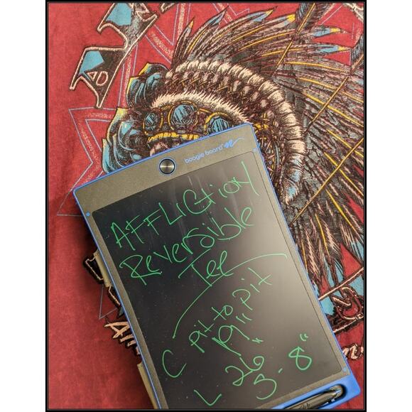 Reversible AFFLICTION Warpath American Customs Warlord Native T-Shirt Red Men S - Picture 8 of 10